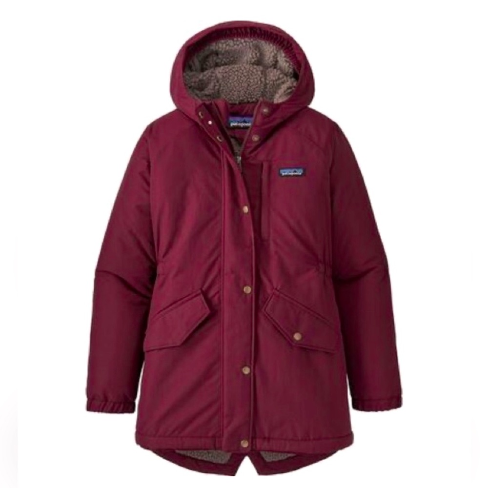 Patagonia girls’ insulated isthmus parka jacket.